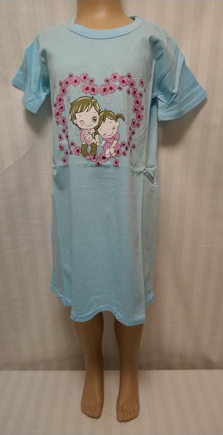 Modrá nočná košeľa s motívom happy rabbit, 116 cm, 116