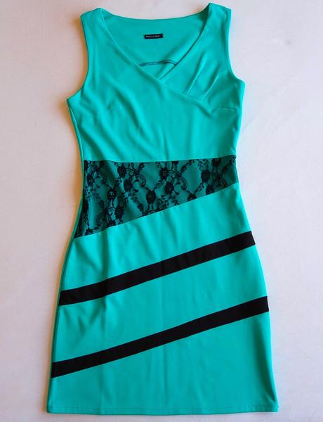 Dámske tyrkysové šaty, veľkosť s, s