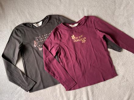 2x tričko, h&m,134
