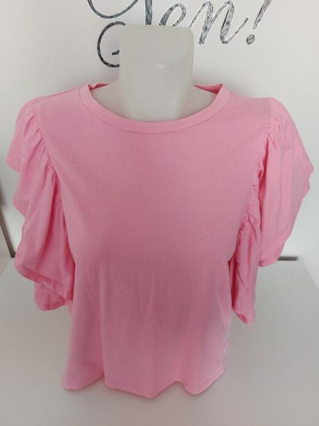 Krásne ružové tričko so zaujímavými rukávmi, reserved,l