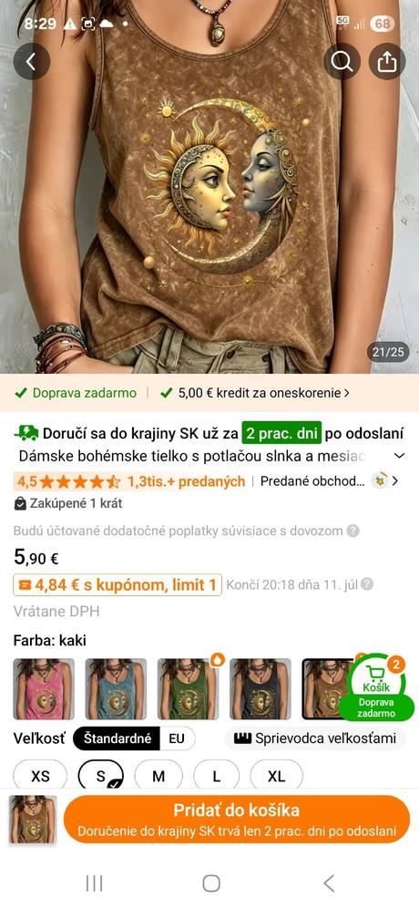 Damske tielko so slnkom v.s, s