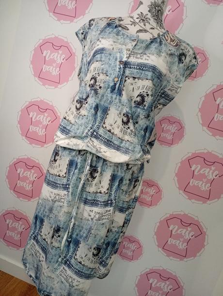 Elastické vzorované šaty s viazaním od m-xl, l