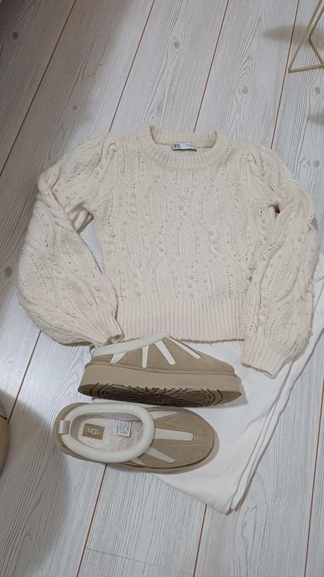 Perličkový pulover, zara,m