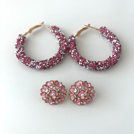 Set - ruzove nausnice, 