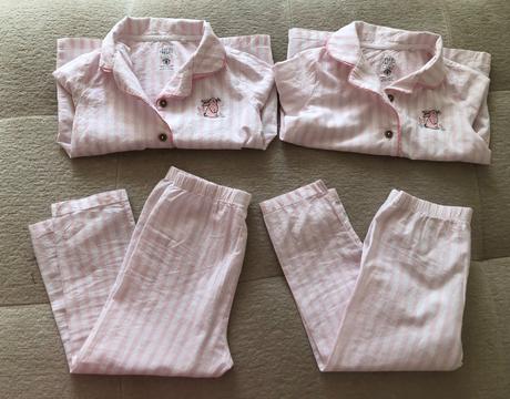 Bielo - ružové pásikavé bavlnené pyžamo, f&f, 98, f&f,98