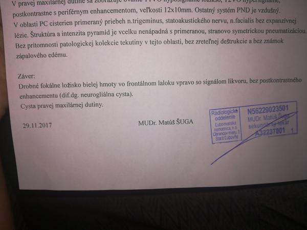 Prosím o pomoc s výsledkami z rádiologického oddelenia