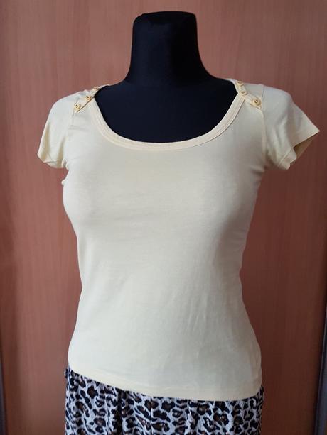 Kvalitné bavlnené vanilkové tričko vel.s, s