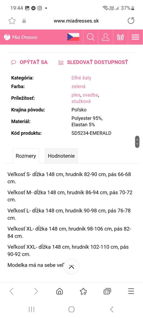 Nové spoločenské šaty, s