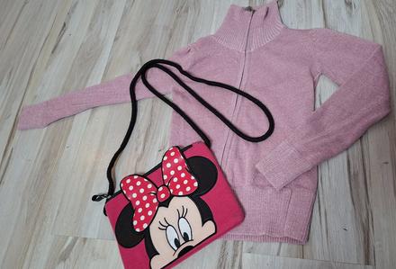 Ruzovkavy ligotavy svetrik a kabelka free, 116