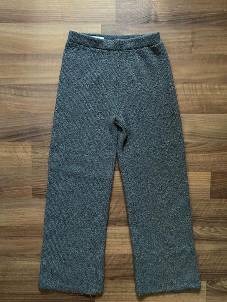 Upletove nohavice volneho strihu s trblietkami, zara,146