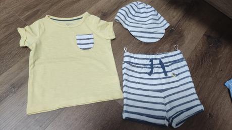 Kraťase + tričko + šiltovka, c&a,68