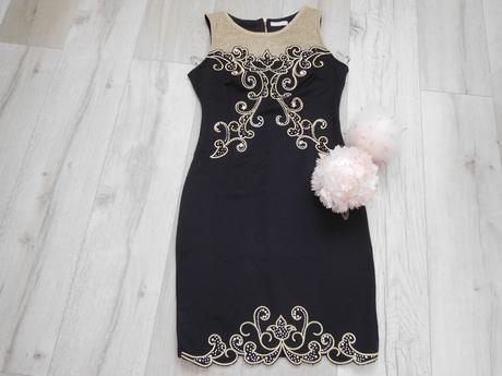 Šaty tielkové vzorované do zlata- 38v, pružné, 38