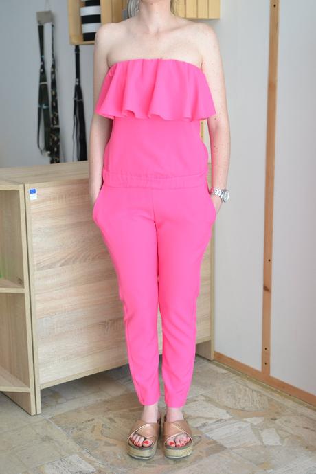 Ružový overal s, s