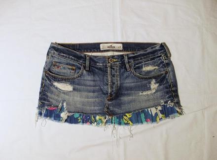 Trhaná jeansová sukňa hollister, 40