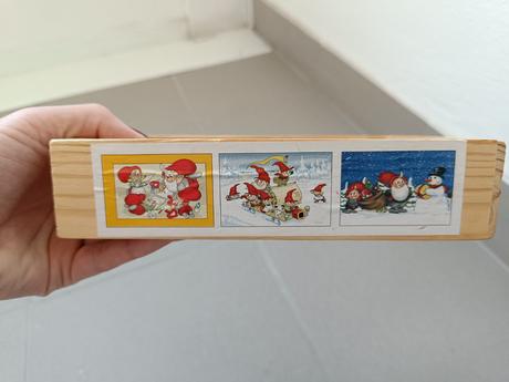 Drevené puzzle s témou mikuláš a škriatkovia,