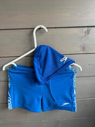 Speedo plavky+čiapka, speedo,122