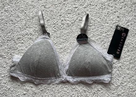 Nová sivá mäkká bavlnená podprsenka, xl/42, xl