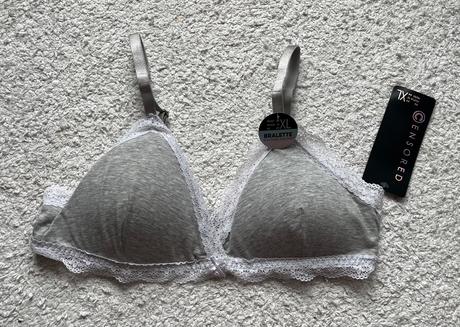 Nová sivá mäkká bavlnená podprsenka, xl/42, xl