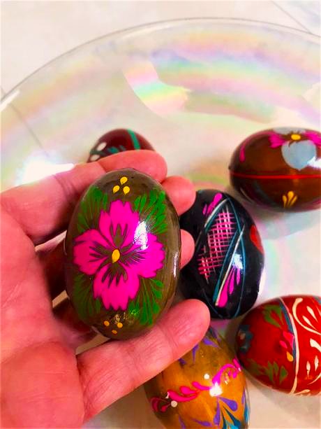 Drevené kraslice 6 ks,