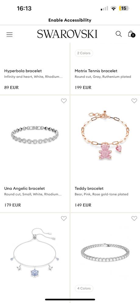 Swarovski náramok, swarovski