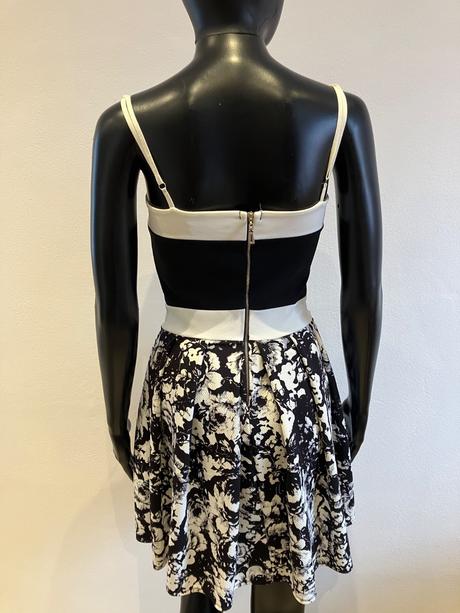 Dámske elegantné šaty čierno biele (s), s