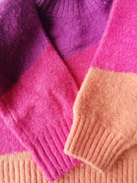 Ružovo fialový svetrík, h&m,74