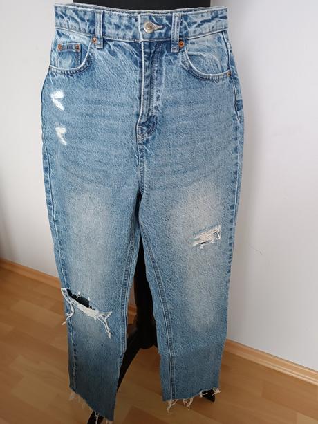 Rifle s vysokým pásom mom fit, sinsay,36