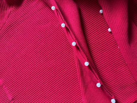 Ružový rolák s perlami, l