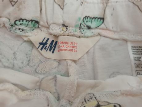 Dievčenské kraťasky s motýlikmi, h&m,104