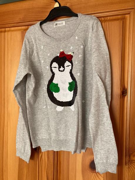 Pulóvrik s tučniakom, h&m,140