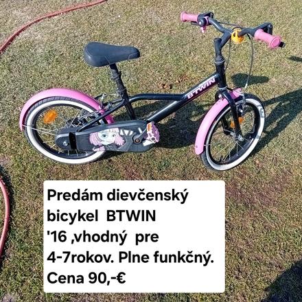 Predám dievčenský bicykel btwin, bmx,16