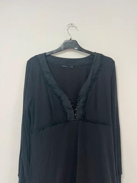 Čierne úpletové šaty pohodlné a elastické, xl