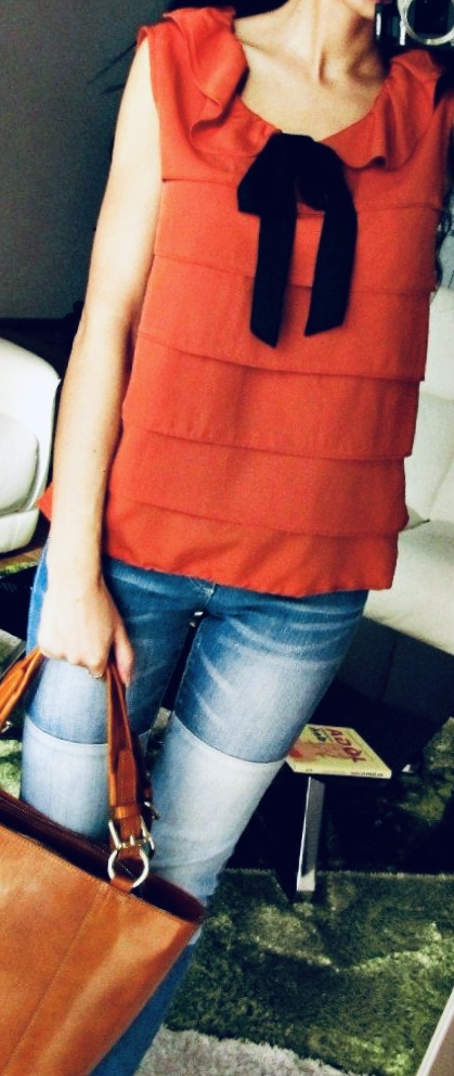 Blúzka s efektnou mašľou m, m