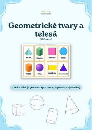 Geometrické tvary a telesá - demonštračné kartičky, 