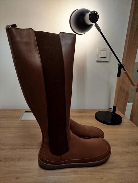 Barefoot vysoké čižmy harper brown leather, 43