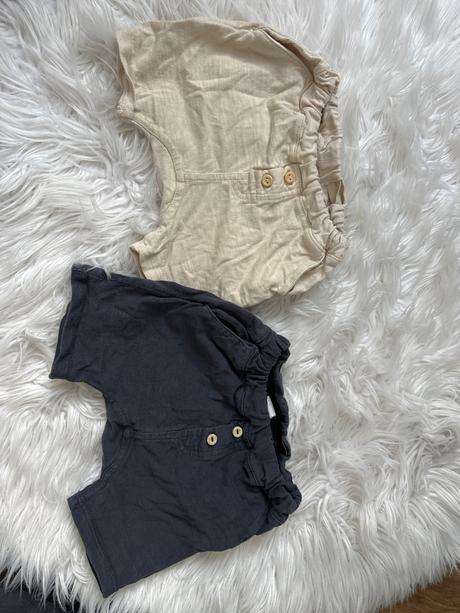 2 ks teplákových pudlovych šortiek, h&m,74