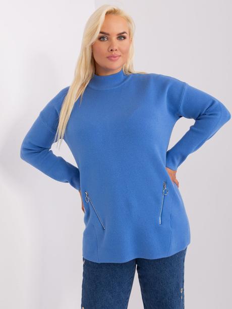 Dámsky predĺžený sveter pre moletky so stojačikom, xl / xxl / xxxl