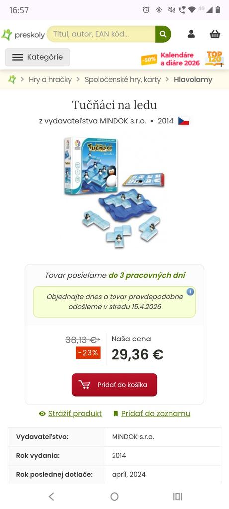 Spoločenská hra tučniaci na lade,