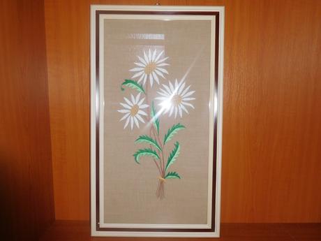 Obraz vyšívaný kvety, 