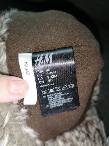 Barani a z umelej kožušiny zn. h&m v. 80, 9-12 m., h&m,80