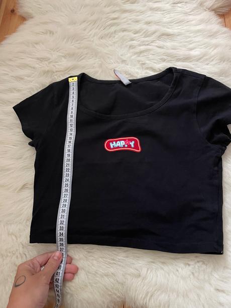 Crop tričko s nažehlovačkou, xs