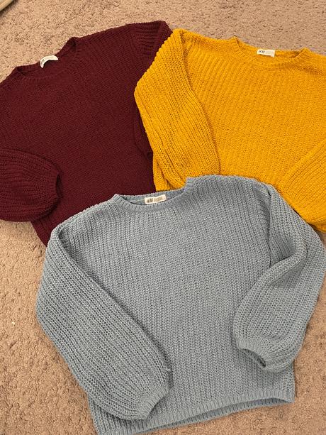 Svetríky 3ks, h&m,134