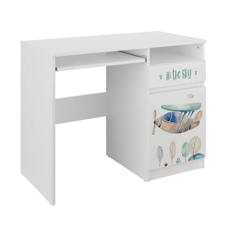 Babyboo detská izba lulu dvojposteľ biela lietadlá, 