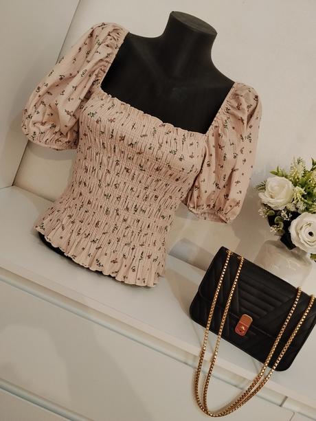 Romantický riasený top new look púdrová ružová, new look,38 / m