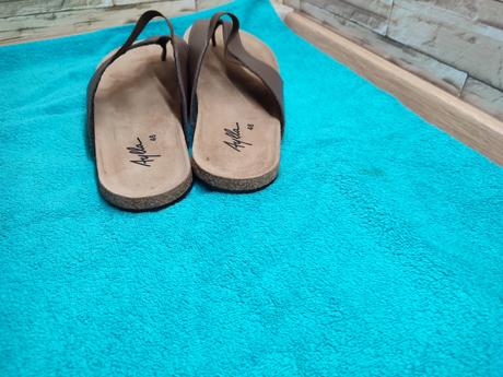 Aylla 46 - hnedé kožené barefoot šlapky, 48