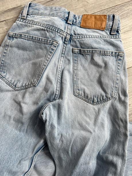 Bershka modré rifle s vysokým pásom, bershka,32
