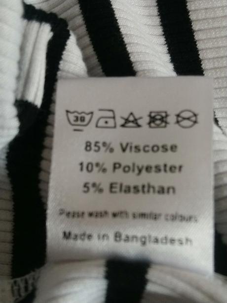 Dámsky elastický čierno biely top basic dept, xs/s, s