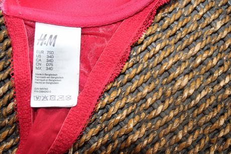 Čipkovaná podprsenka, h&m,75d