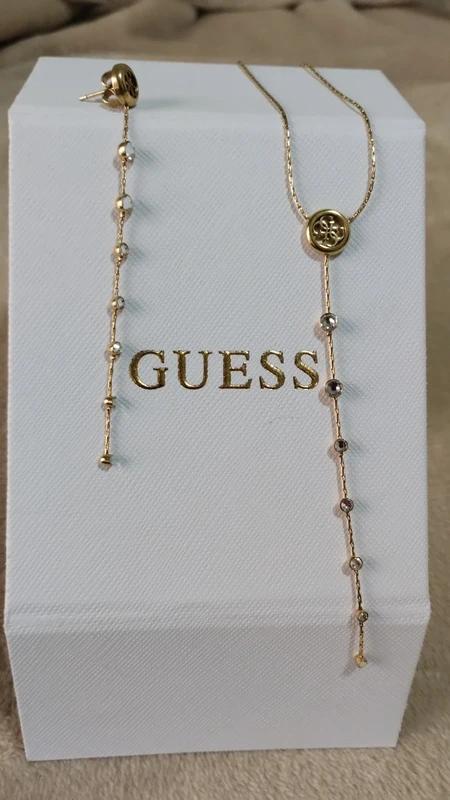 Náušnice visiace a náhrdelník- chirurgická oceľ, guess