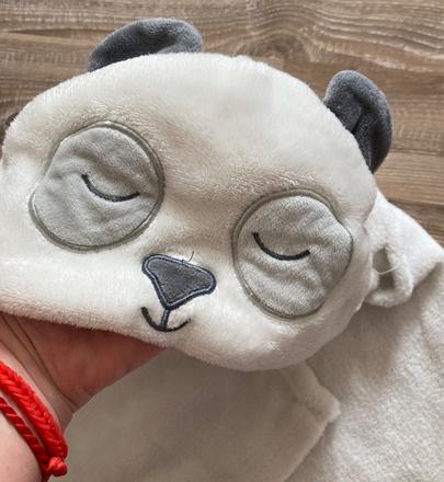 Krásna plyšová deka do kočika panda s kapucňou, 